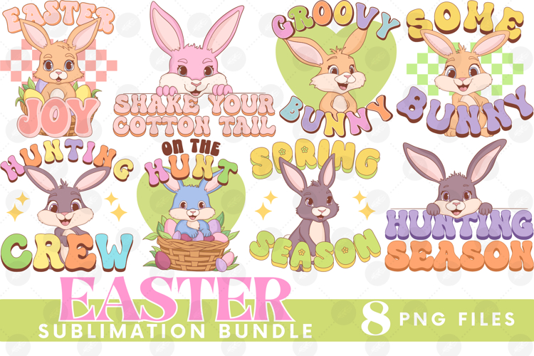 Easter Sublimation DTF Bundle Bunny Chick Farm Hip Hop Joy