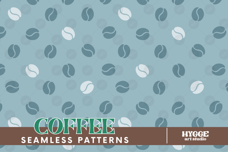 Coffee Lover Seamless Pattern Surface Design PNG DTF Latte