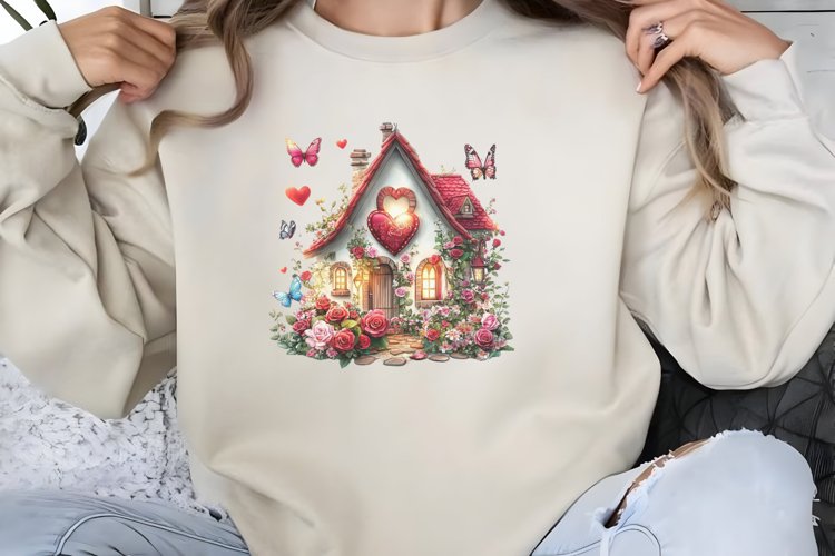 Valentines Day Fairy Houses Clipart PNG