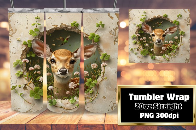 Cute Animals in Wall Tumbler Wrap - 3D Design