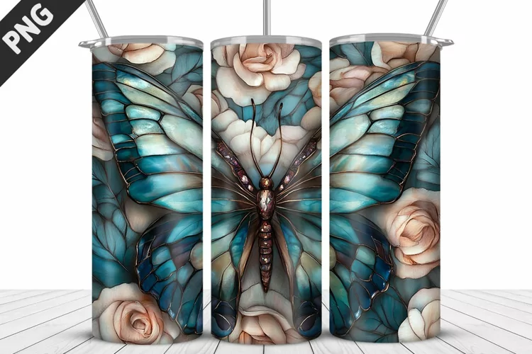 Butterfly 20 oz Tumbler Design|Butterfly Flower Tumbler Wrap