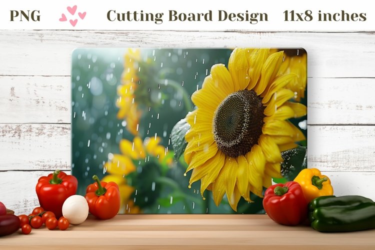 3D Sunflowers Cutting Board, Kitchen Cutting Board PNG
