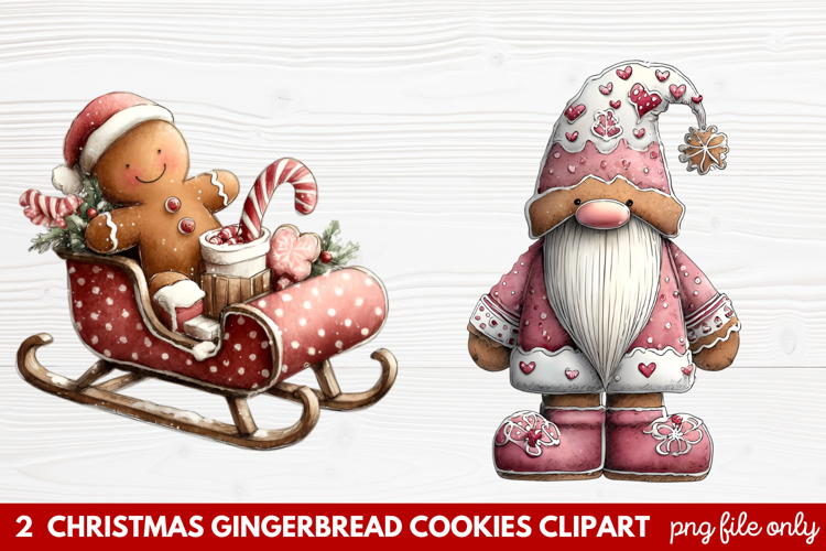 Christmas Gingerbread Cookies Clipart | Cute Holiday Cookie