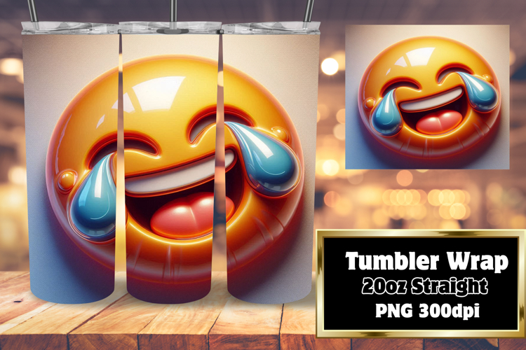 20oz Sublimation Template for Creatives , 3D Emoji