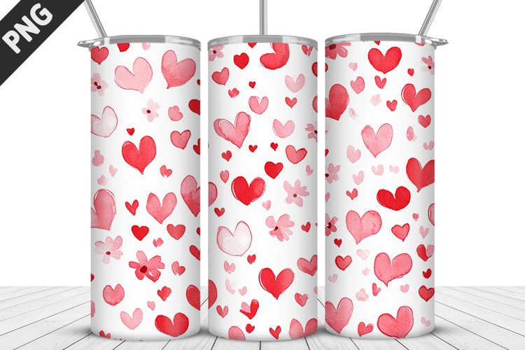 Lovely Hearts Tumbler Design | Valentines Day Tumbler Wrap