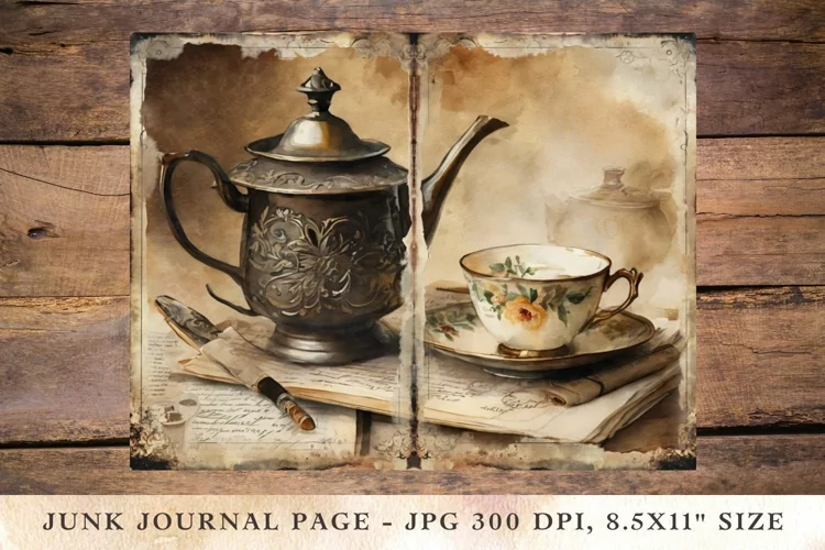 Printable Junk Journal Pages tea party 2