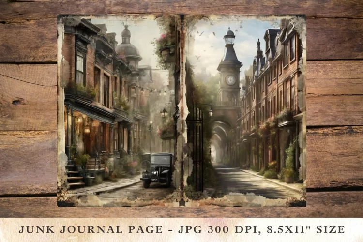 Printable Junk Journal Pages old town 16