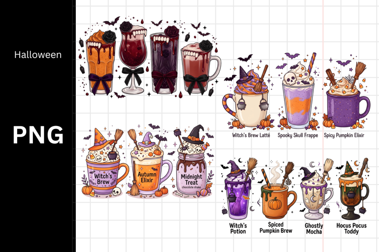 Halloween PNG, Halloween drinks PNG
