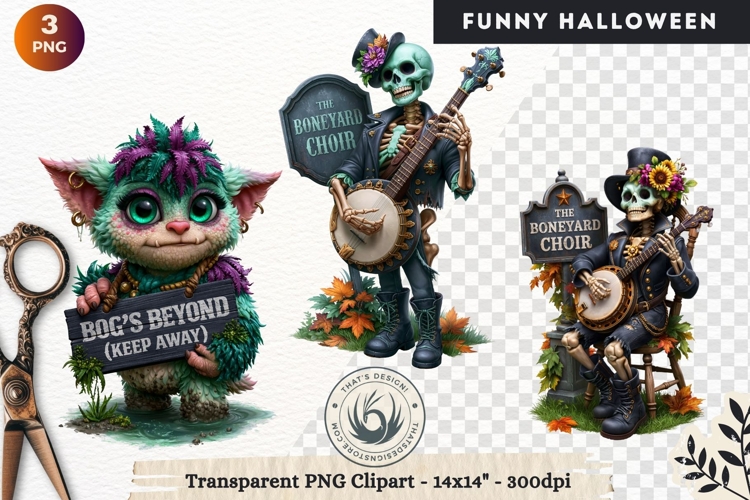 Funny Halloween characters Clipart Spooky graphics