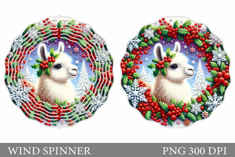 Christmas Lama Wind Spinner. Christmas Wind Spinner Design