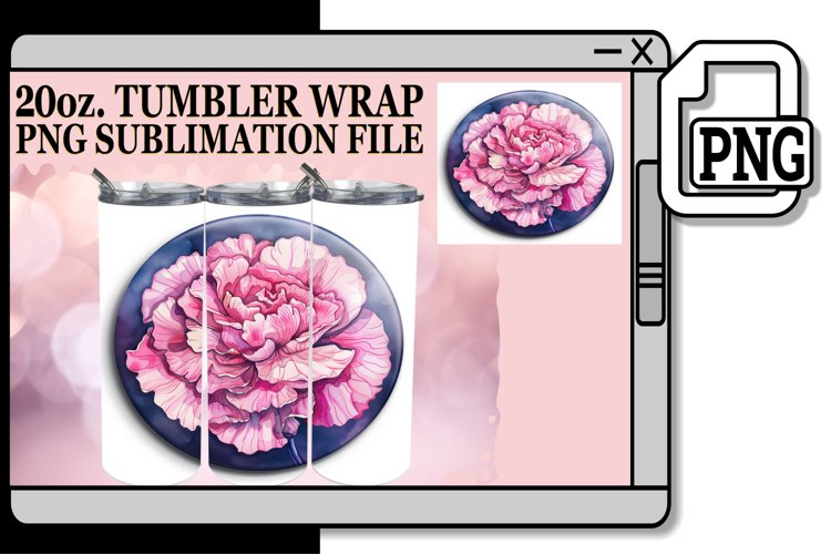 Spring Blossom Denim Tumbler Wrap 20oz example image 1