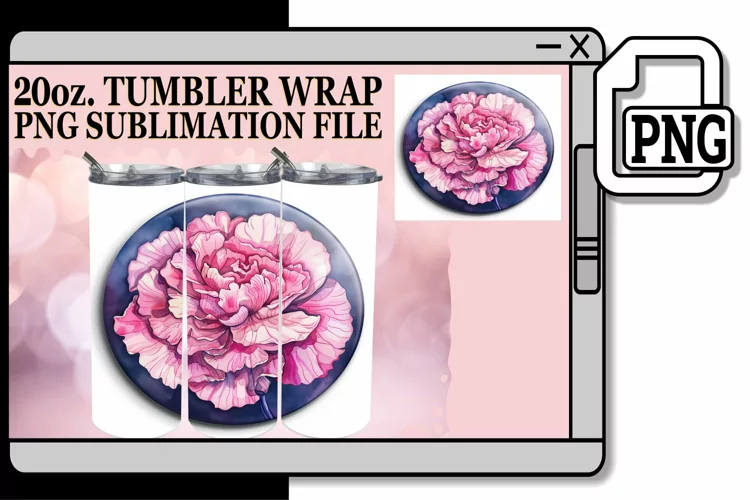 Spring Blossom Denim Tumbler Wrap 20oz