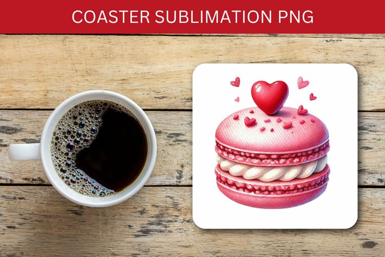 valentine square coaster - macarons