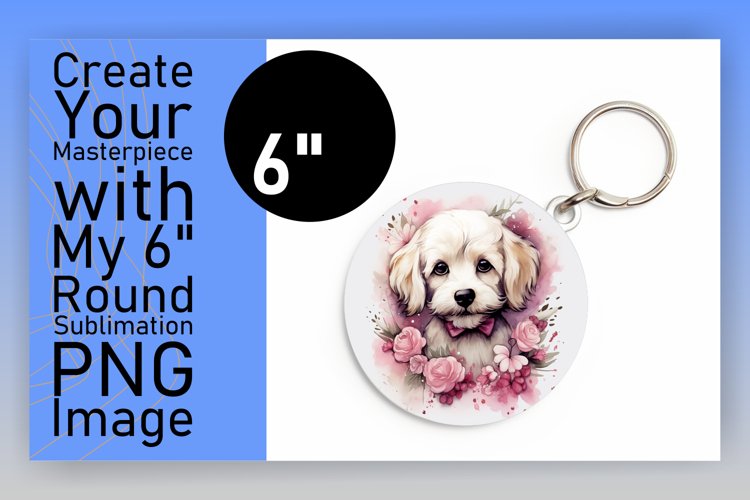 Charming Floral Dog Keychain example image 1
