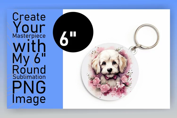 Charming Floral Dog Keychain