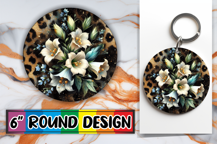 Timeless Round Coasters Design PNG, Leopard Prints