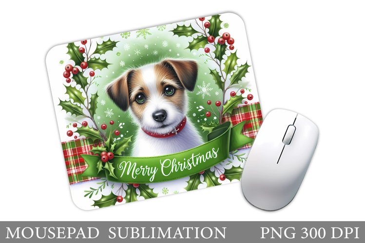 Cute Dog Mouse Pad Design. Christmas Mouse Pad Sublimation example image 1