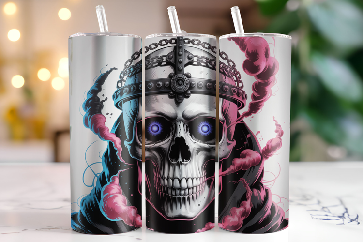 Skull Tumbler Wrap | Sublimation | Tumblers