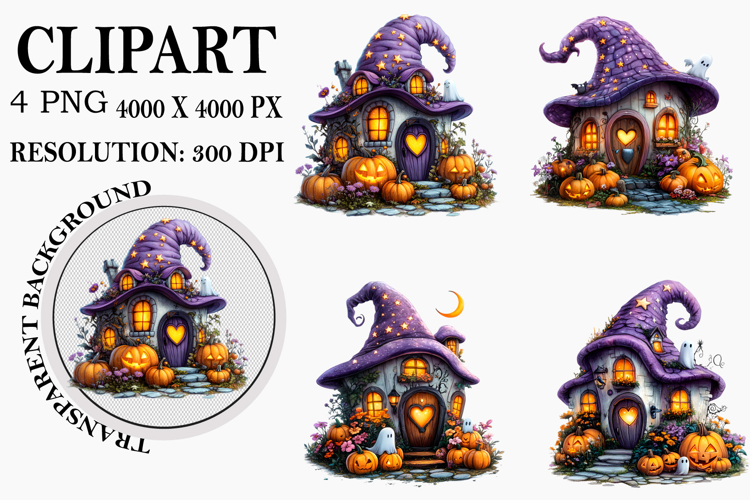 Watercolor Ghost Pumpkin Clipart