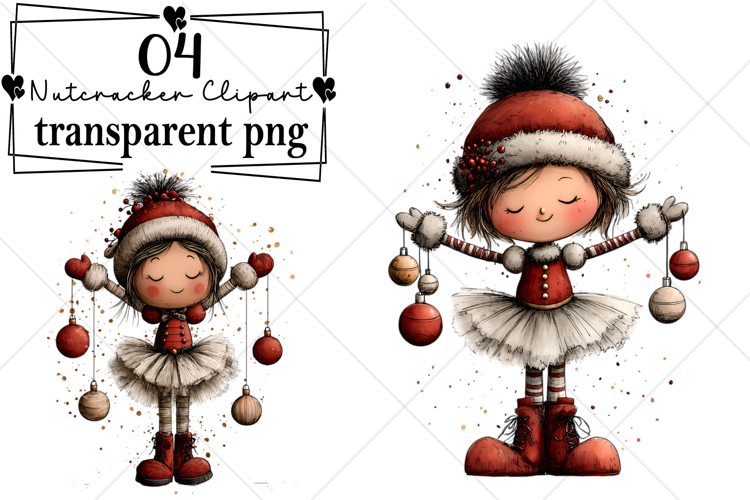 Whimsical Christmas Nutcracker Clipart Watercolor PNG