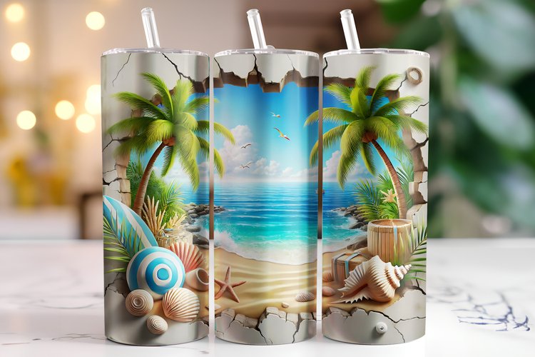 Beach Tumbler Wrap | Sublimation | Tumblers