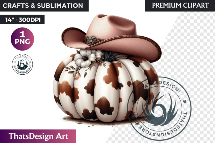 Western Pumpkin Autumn PNG,Cowgirl Coquette bow fall clipart