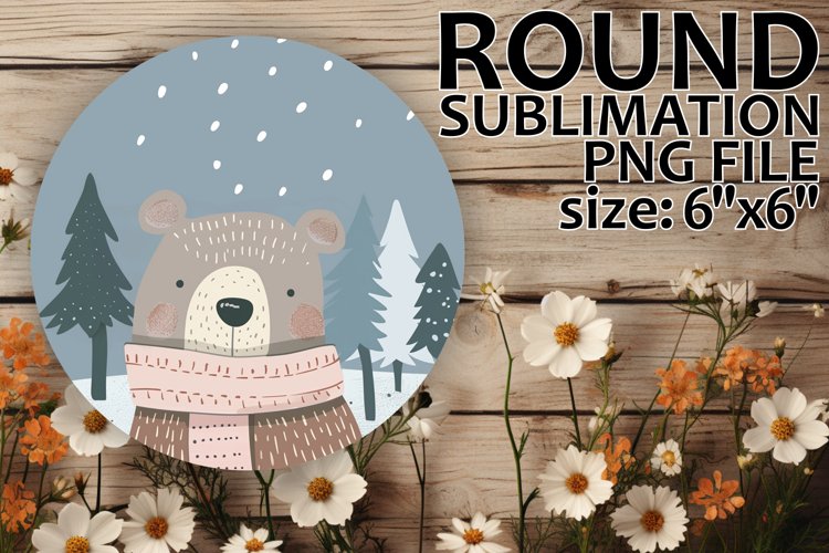Unique Round Design Coaster Artwork , Winter example image 1