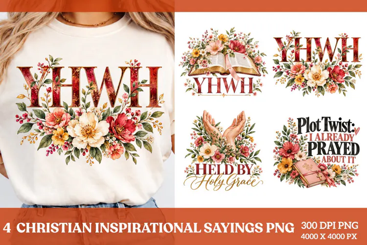 4 Christian Faith Sayings PNG