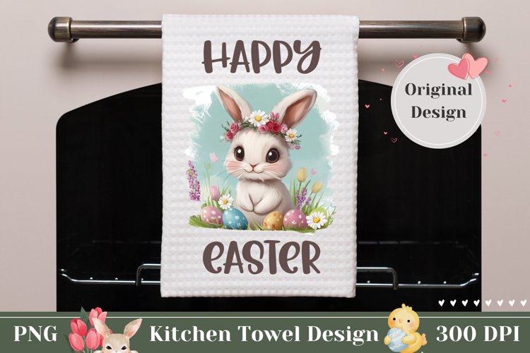 Happy Easter Towel, Spring Towel, Easter Sublimation