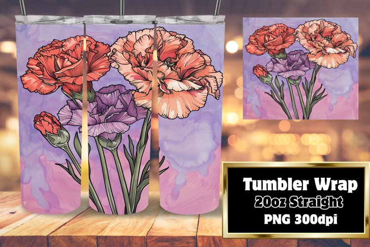 Vibrant Flower Tumbler Wraps for 20oz Sublimation