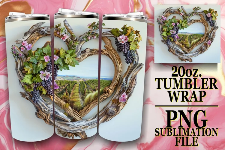 Heartwood Oasis Tumbler Wrap Sublimation - 20oz