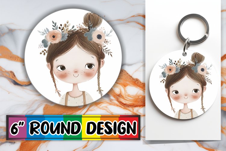 Vibrant Boho Circle   Keychain