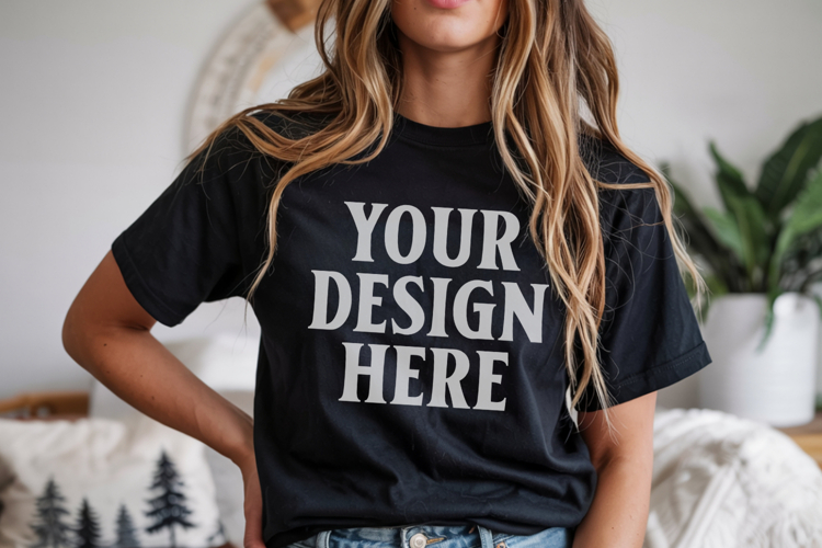Black Tshirt Mockup Image 19