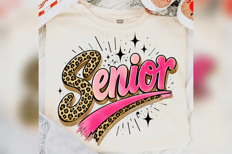 Senior Leopard Pink School PNG, Senior Year Graduation Shirt