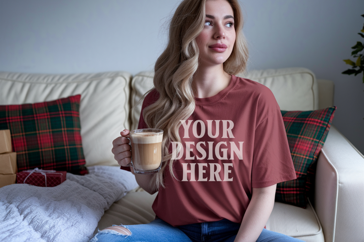 Brick Christmas Comfort Colors 1717 T-shirt Mockup