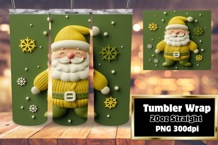Holiday 3D Santa Claus Sublimation Wrap for 20oz Round