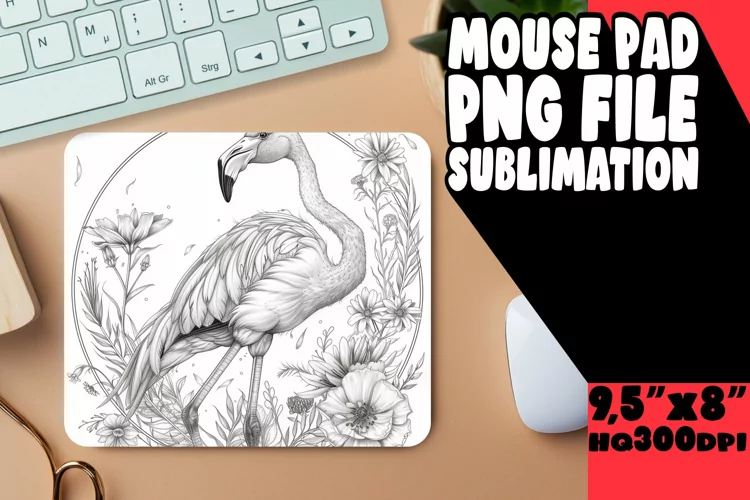 Flamingo Flair Sublimation Mouse Pads