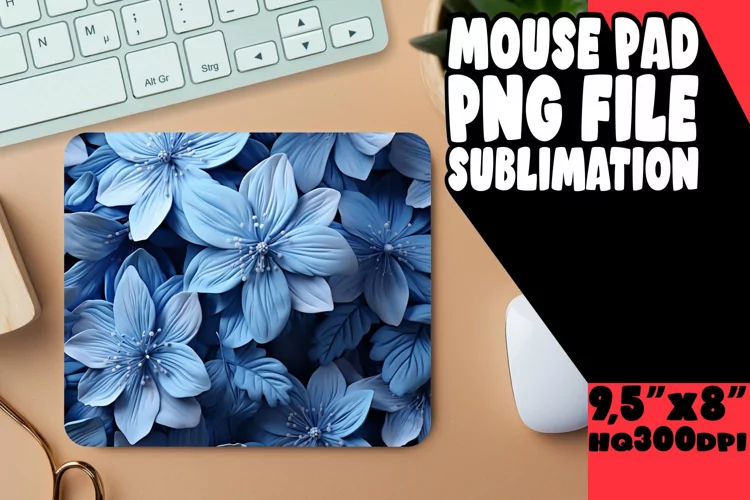 Unique 3D Floral Patterns for Mouse Pads