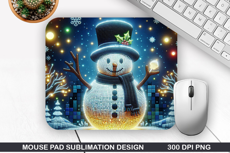Snowman Mouse Pad Sublimation, Christmas Mouse Pad PNG