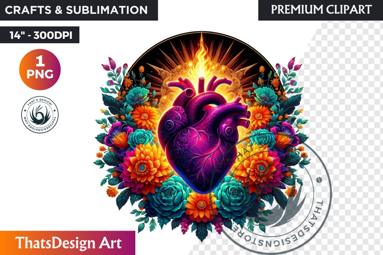 Floral Day of the Dead Clipart PNG sugar skull la catrina example image 1