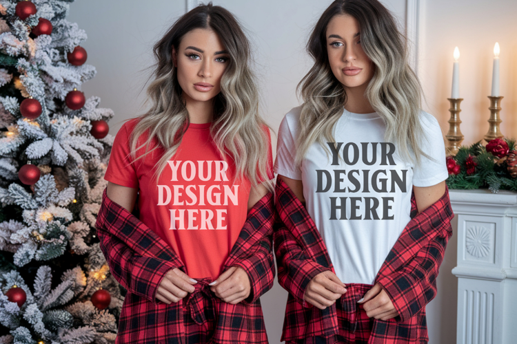 Bella Canvas 3001 Christmas Couple Mockup ,3001 Couple Mock