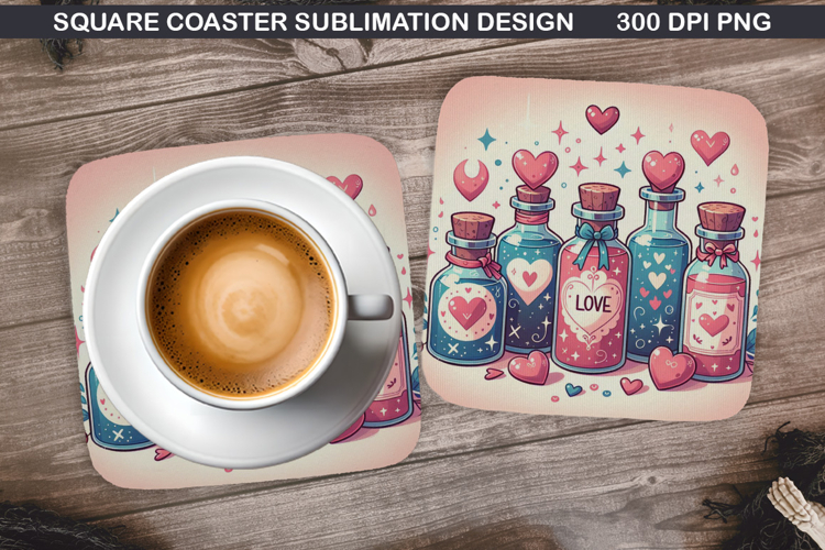 Valentine Coaster Sublimation, Valentine Coaster PNG Design