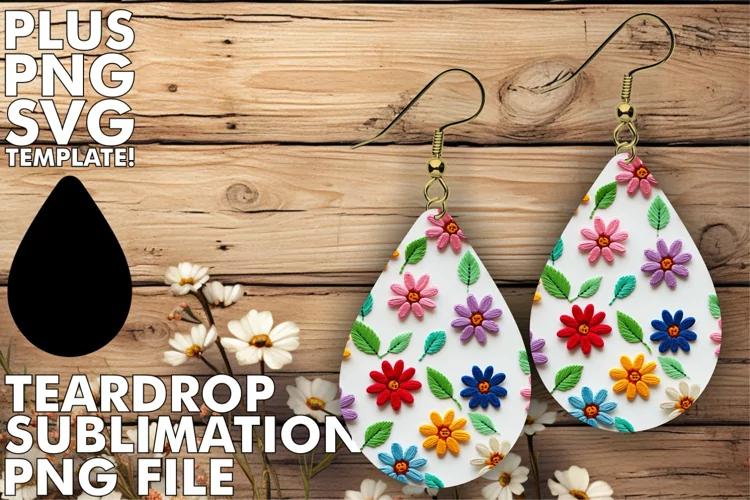 Elegant Embroidered Floral Earring Art