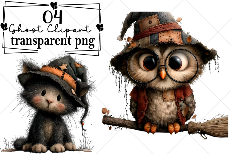 Whimsical Halloween Ghost Clipart Watercolor PNG