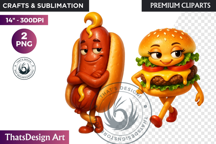 Fantasy Junk Food Characters RPG Clipart Sweets PNG Graphics