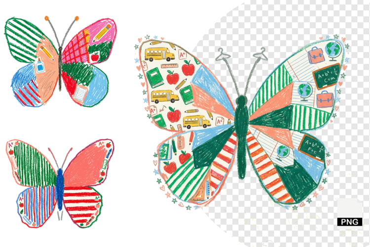 Back To School Butterfly Clipart