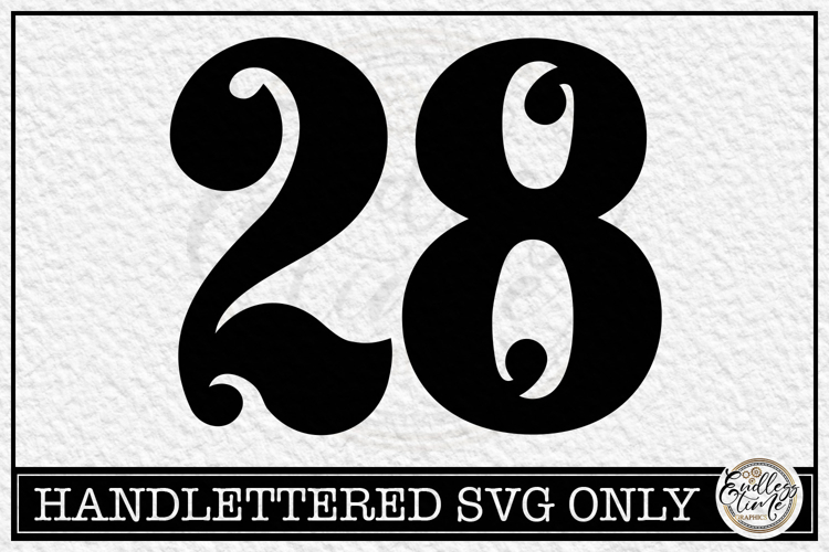 Vintage Number 28 SVG | Antique Postal Cancellation Number
