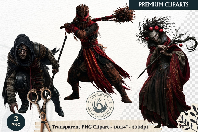 Gothic Ritual Dark Fantasy Halloween Horror Clipart