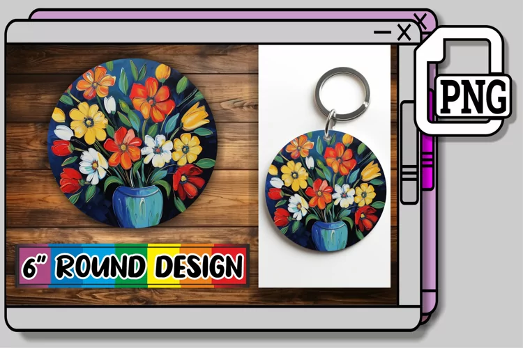 Petal Power: Sublimation Circle Keychain & Car Coaster