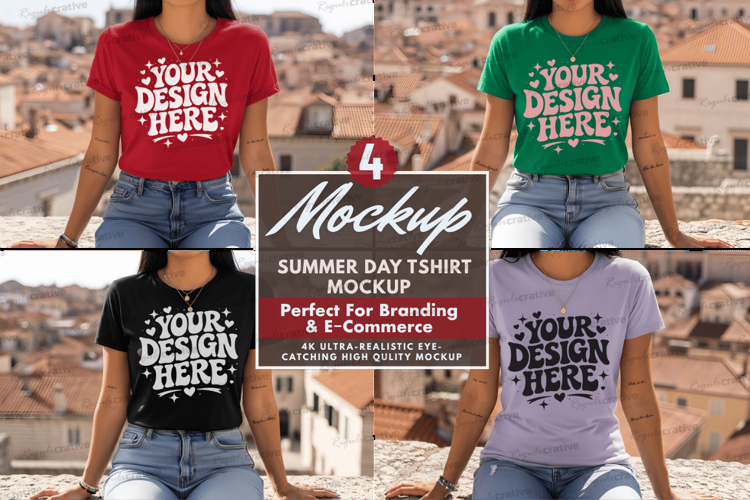 Summer TShirt Mockup Set, Summer TShirt Mockup Set Beach